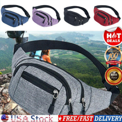 

Mens Women Waist Bag Fanny Pack Hip Camping Money Pouch Belt Sport Shoulder Bag