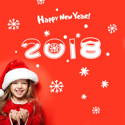 

〖Follure〗Happy New Year 2018 Merry Christmas Wall Sticker Home Shop Windows Decals Decor