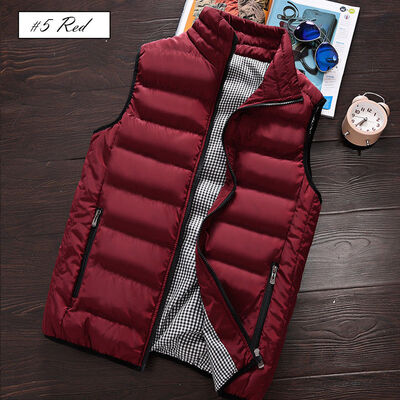 

Winter Warm Mens Down Cotton Padded Sleeveless Jacket Vest Waistcoat L-4XL