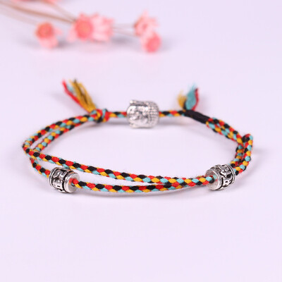 

Tibetan Buddhist Handmade Lucky Woven Amulet Bracelets & Bangles For Unisex Women Men Buddha Anklet Bracelet Jewelry Gifts