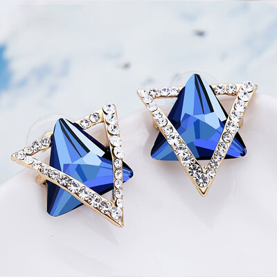 

Fashion crystal earrings 925 diamond earrings triangle wild earrings