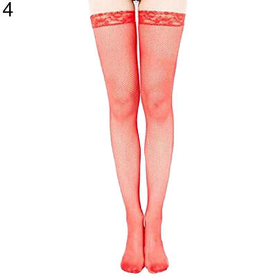 

Womens Sexy Fine Fishnet Mesh Lace Top Hollow Thigh Highs Stay-ups Stockings