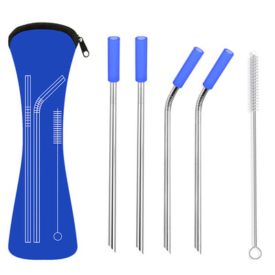 

Anti-scratch Stainless Steel Straw Reusable Metal Drinking Straws Organizer Bags