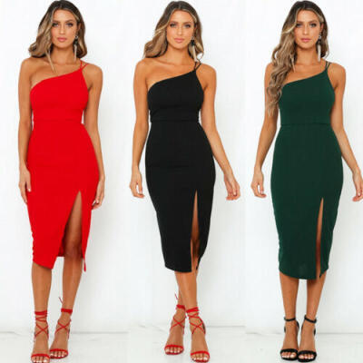 

CA Womens Sleeveless Bodycon Dress Spaghetti Strap Evening Party Beach Dresses