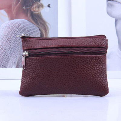 

Tailored Women Men Leather Wallet Multi Functional zipper Leather Coin Purse Card Wallet