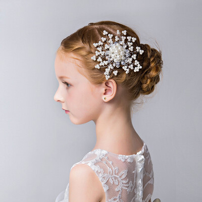 

Childrens headwear girls jewelry Korean version of the pearl hairpin clip girl dress accessories show hair accessories