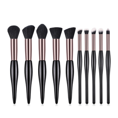 

Toponeto 10PCS Black Cosmetic Makeup Brush Brushes Foundation Powder Eyeshadow Brush Set
