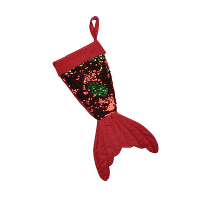 

Christmas Socks Stockings Gift Bag Sparkly Mermaid Tail Presents Stocking Sequin Magic Stock Candy Bag Xmas Decoration For Home