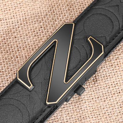 

Spot belt mens leather automatic buckle leather belt mens youth Korean casual wild belt custom