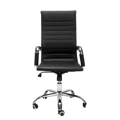 

PU Leather High Back Swivel Chair Office Chair Adjustable Height Black