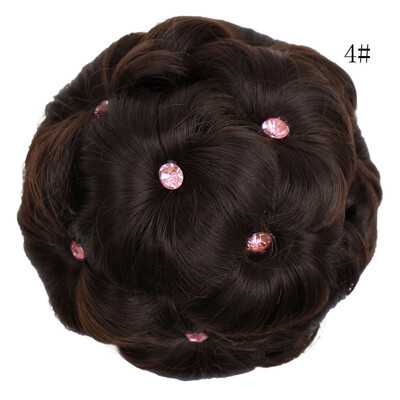 

〖Follure〗Female Wig Hair Ring Curly Bride Makeup Diamond Bun Flowers Chignon Hairpiece