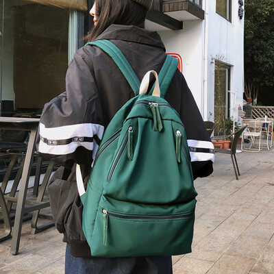 

Ins schoolbag female Korean version of high school students Chaobai pure-color leisure Baitaoshen Department of ancient girls shou
