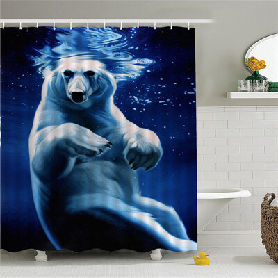 

Simulation 3D Colourful Animals Waterproof Shower Curtain Drapes of Bathroom Toilet with Hooks