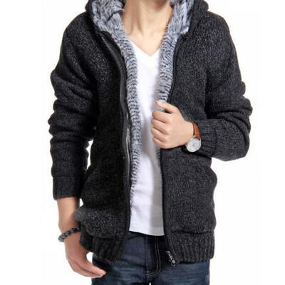 

Mens Winter Warm Thickening Hooded Coats Zip Up Sweater Jackects Outwear Coats