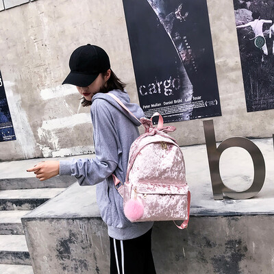 

Tailored Womens Bag Shoulder Bag Plush Literary Hair Ball Student Bag