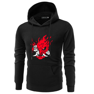 

2019 New Fashion Autumn And Winter Men Hooded Sweatshirt Cyberpunk 2077 Game Cool Hoodie Print Pullover Tops Hoodies