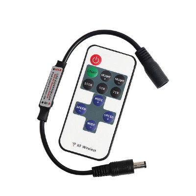 

Mini Cordless RF Remote Control DC 5-24V Light-emitting Diode Dimmer Controller for Single Color Light 5050 2835
