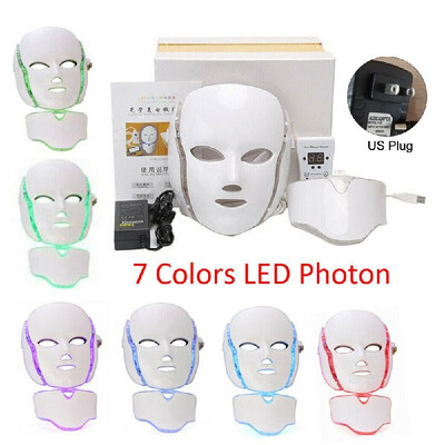 

7 Colors LEDs Light Photon Face Neck Mask Rejuvenation Skin Therapy Skin Wrinkles