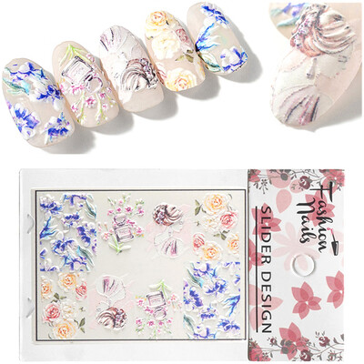 

1 Sheet Water Transfer Engraved Flower Nail Sticker DIY Manicure Slider Design Nail Art Decoration