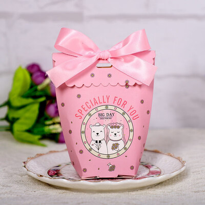 

FUNNYBUNNY Ribbon Bow Candy Boxes Wedding Favor Box Sweet Gift Bags Packing Box