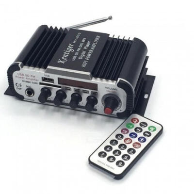 

Mini Karaoke Amplifier With 65mm Mic In Port DC 12V USB SD MP3 Player DAC FM Radio Power Amplificador