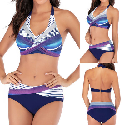 

Roseonmyhand Women Floral Print Bikini Set Swimming Two Piece Swimsuits Swimwear Beach Suit