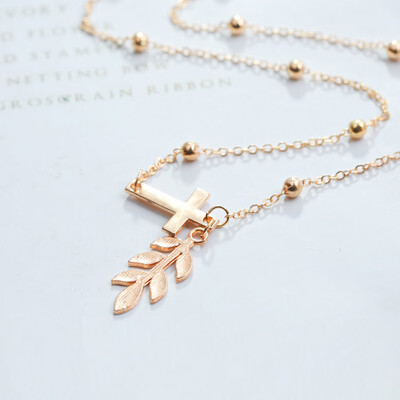 

New Gold Copper CZ Zircon Christian Crosses Pendant Necklace For Women Beautiful Fashion Chains Crucifix Dangle Choker Necklaces