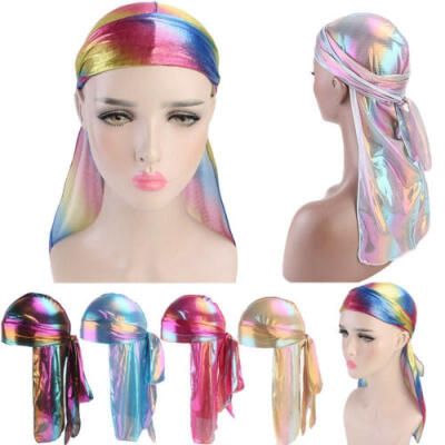 

Unisex Durag Do Doo Du Rag Long Tail Headwrap Bandana Caps Men Women Headband