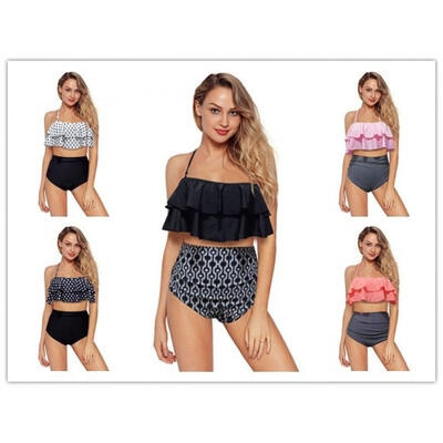

Women Bandage High Waisted Bikini Set Push Up Padded Swimsuit Swimwear Bathing Suit