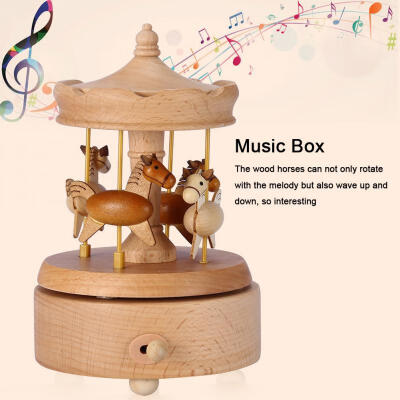 

Greensen Wooden Vintage Music Box Beautiful Handmade Wood Crafts Birthday Christmas Gifts Home Decor