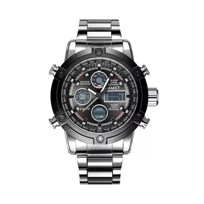 

Men\s Multifunctional Fashion Sporty LED Digital Double Movement Quartz Watch