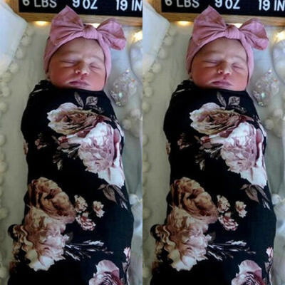 

USA Soft Cotton Infant Swaddle Muslin Blanket Baby Floral Wrap Swaddling Blanket