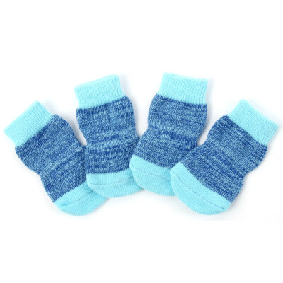 

Sweet 4pcs Pet Small Dog Shoes Socks Anti-slip Warm Socks Cotton Knit Socks Skid Bottom