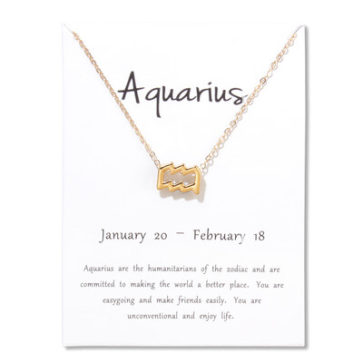 

Message Card 12 Constellations Necklace Woman Jewelry 12 Zodiac Sign Tag Pendant Necklace Birthday Gifts