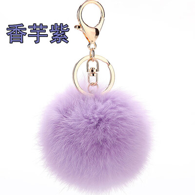 

Rabbit hair ball key ring car with 8 cm plush accessories female key chain cute fur bag pendant lobster clasp