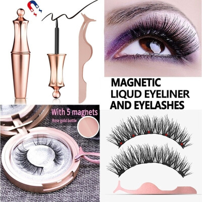 

Magnetic Eyeliner with 3D Magnetic Eyelash Set Natural Full Eye Magnet Eyelashes