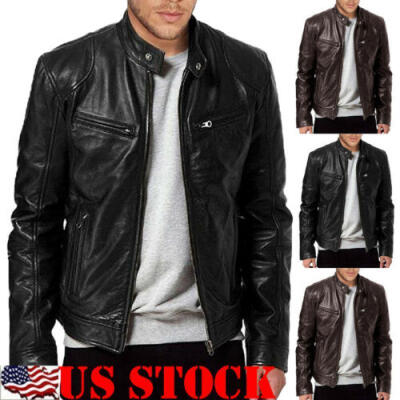 

Mens Genuine Lambskin Leather Jacket BLACK & BROWN Slim fit Biker Jacket Coat