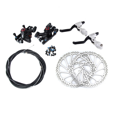 

MTB Bicycle Disc Brake Set Kit Calipers Levers G3 Rotors 160mm Hose 2Colors