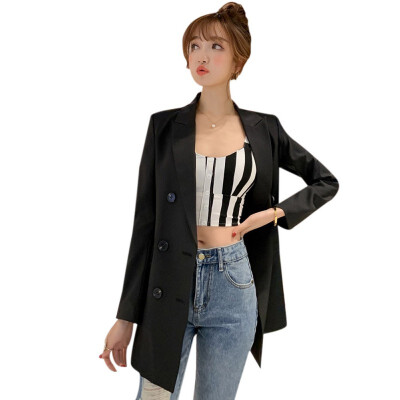 

Female large size slim long sleeves overcoat blazer With Packet Casual Lapel female fashion jacket