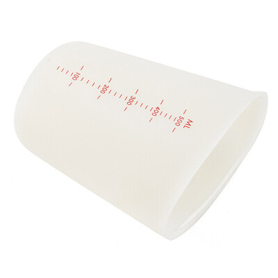 

250500ml Measure Pour Silicone Measuring Cup Flexible Kitchen Baking Tool White