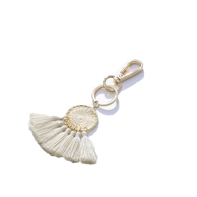 

Bohemian Style Women Handbag Purse Pendant Alloy Fringed Keychain Keys Holder Key Chains