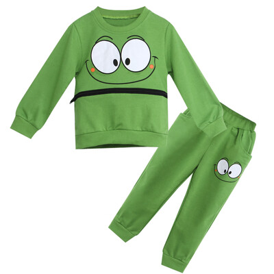 

Kids Baby Boy Girls Suits Tracksuit Cartoon Face Top Harem Pant Outfit