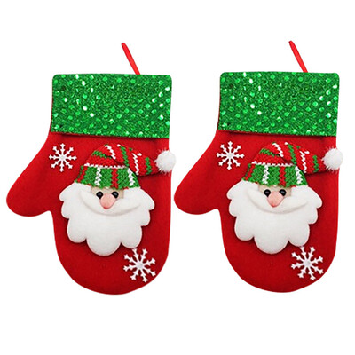 

Toponeto 2Pcs Christmas Xmas Decor Kitchen Tableware Holder Pocket Dinner Cutlery Bag