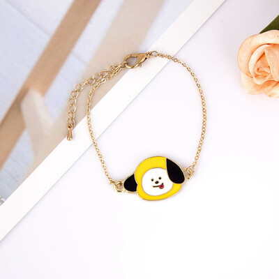 

Boys Cartoon Avatar Pendant Bracelet Unisex Couple Alloy Hand Chain ARMY Gift