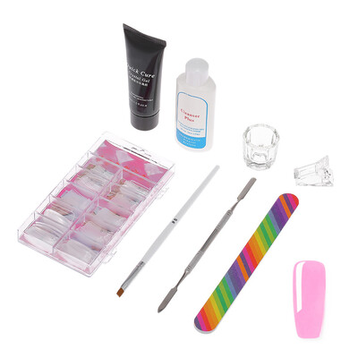 

Nail Extension Tool Set Poly Lasting Finger Nail Crystal Jelly Nail Files Brush Nail Cuticle Pusher Nipper Buffer Manicure Tool