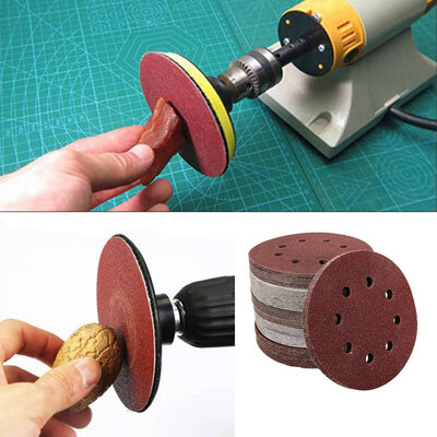

〖Follure〗Air Mill Flocking Round Sandpaper 5 Inch 8 Hole Back Velvet Disc Sandpaper