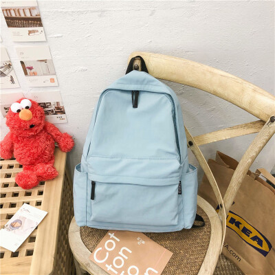 

Schoolbag female college students shoulder bag Korean high school canvas ancient feeling girl contracted ins wind bf campus backpa