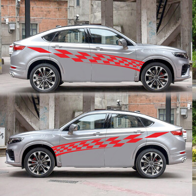 

Car Auto Side Door BK Material Body Rearview Mirror Decal Stripes Sticker Racing