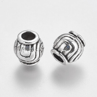 

Large Hole Beads Tibetan Style Alloy European Beads Antique Silver Lead Free Cadmium Free&Nickel Free Barrel