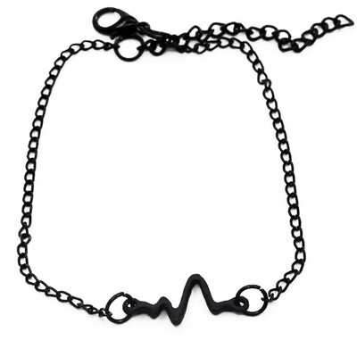 

New Fashion Simple Personality Figure Lightning Bracelet Couple Heartbeat Frequency Bracelet
